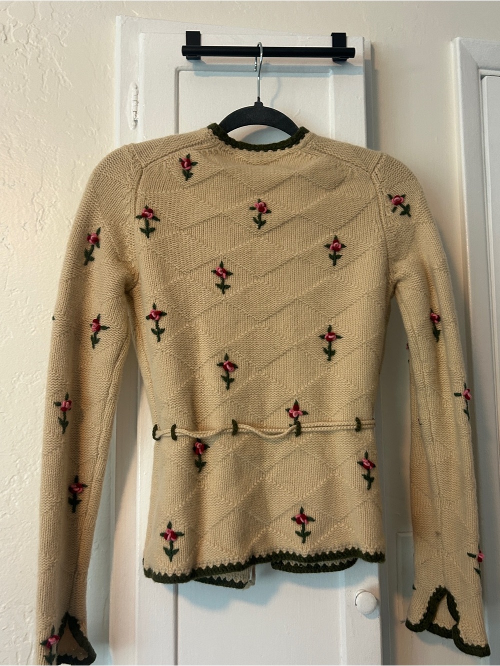 Lucky Brand Cream Floral Embroidered Knit Sweater - Picture 3 of 4